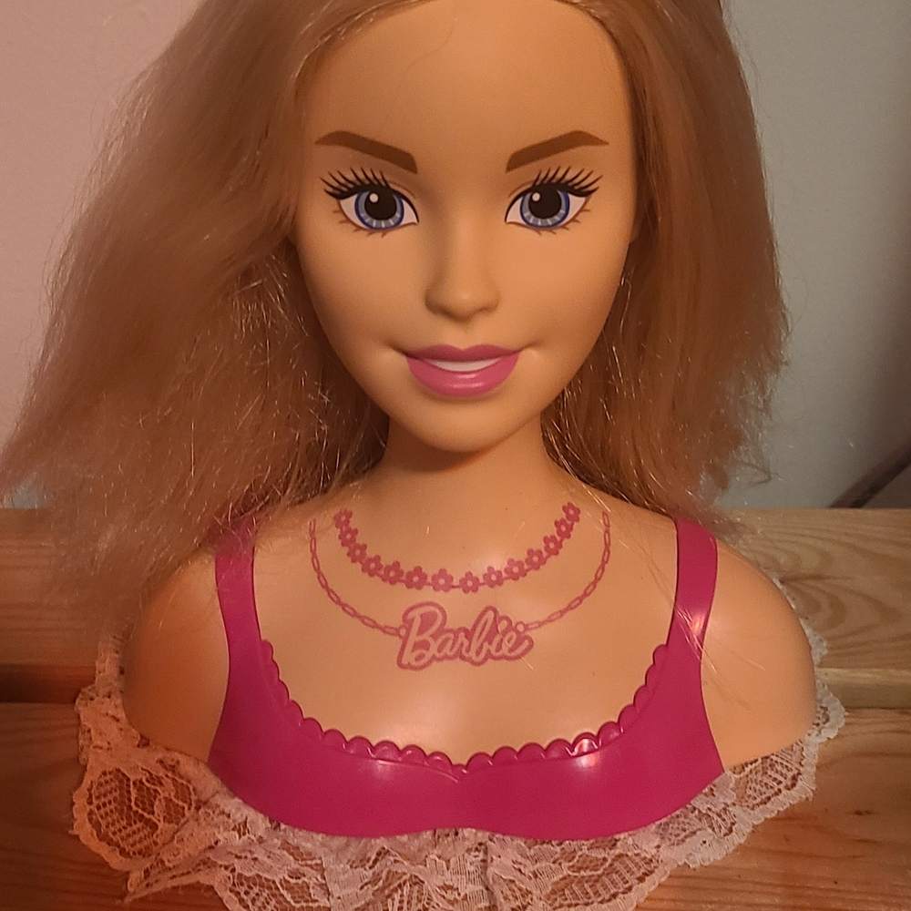 Barbie Styling Head with Pink Lace Top